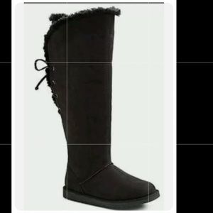 KARINA Tall Black Boots with Lace zip Backs Women’s Size 6 *NEW IN BOX*